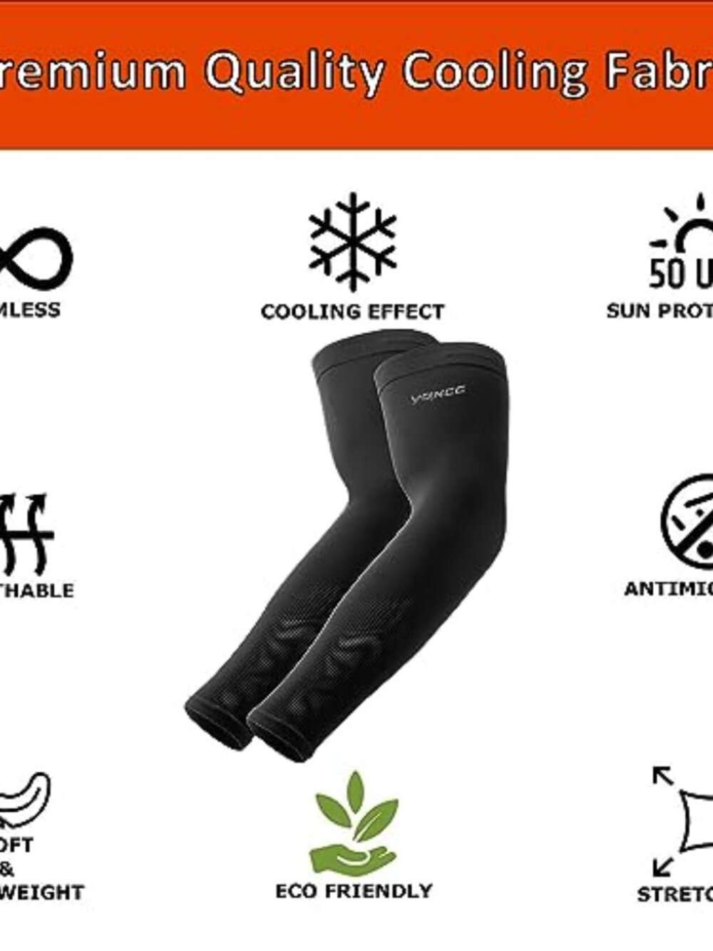 Cooling UV Protection Arm Sleeves for Men Women, 4 Pack Sports Compression - Picture 5 of 7